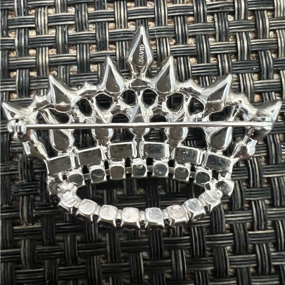 Vintage David AB Gemstone Crown Brooch - Picture 2 of 2